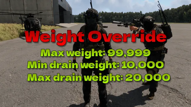 Weight Override preview
